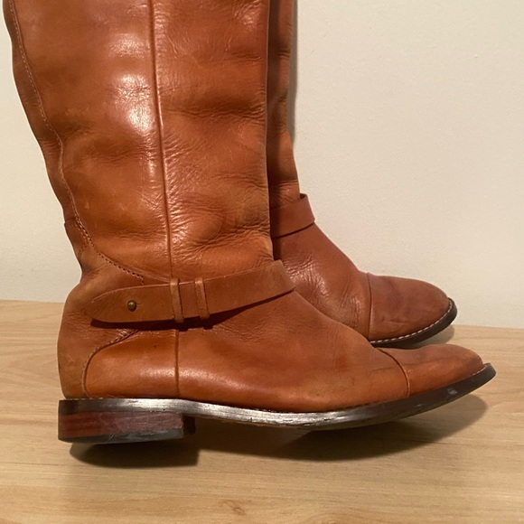 Halogen Brown Leather Knee-High Riding Boots sz 8.5 - Picture 4 of 12